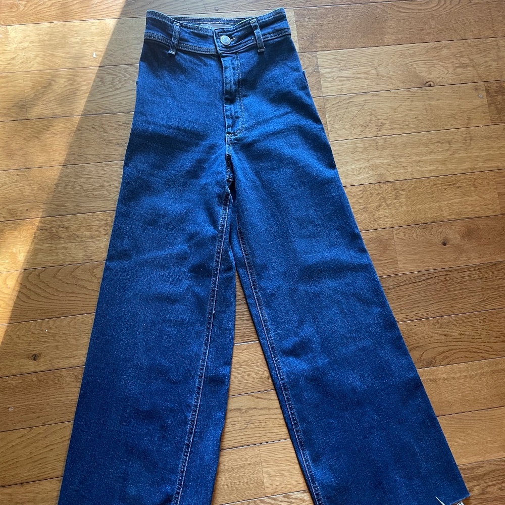 Zara High Rise Marine Straight Jean
